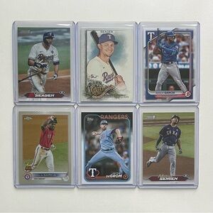 Lot of 6 Texas Rangers Topps MLB Baseball Cards